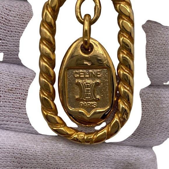 CELINE Triomphe Keychain with Carabiner in Gold - Picture 8 of 8